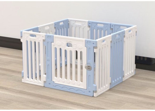 PET HOME 寵物圍欄, 藍白色 寵物圍欄9+功能片+門, 1個