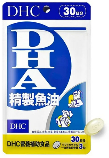 DHC精製魚油30日份 DHA EPA Omega-3 軟膠囊, 1個, 90顆
