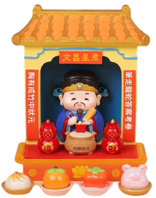 財神爺神龕 創意擺飾, 文昌星君組合, 1個