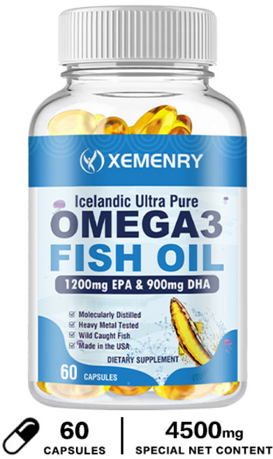 XEMENRY 冰島超純淨 Omega3 魚油 1200mg EPA & 900mg DHA 膠囊, 60組