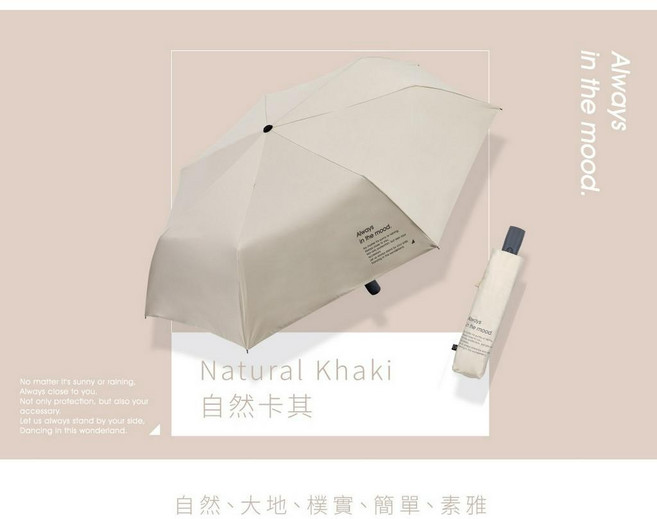 【周傳】雨傘 Plain 輕簡生活全遮光防曬自動開收傘 輕量 抗UV 不透光 安全省力 大振豐