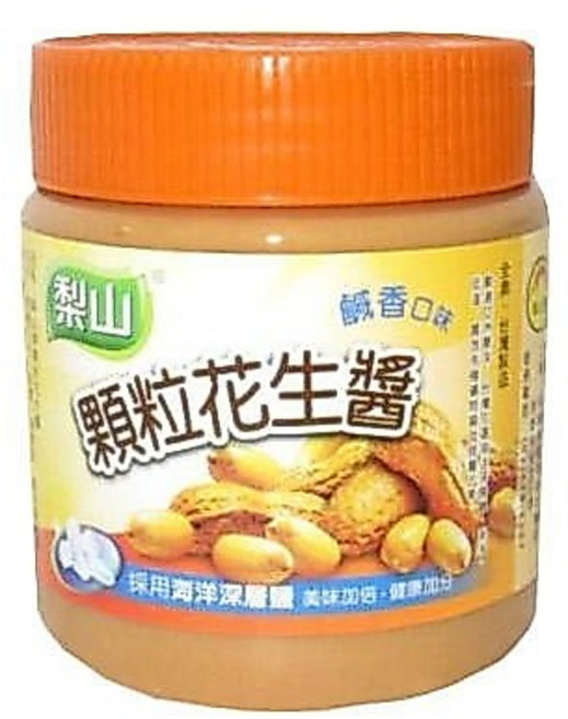 梨山 美味香濃花生醬, 1個, 細滑花生醬
