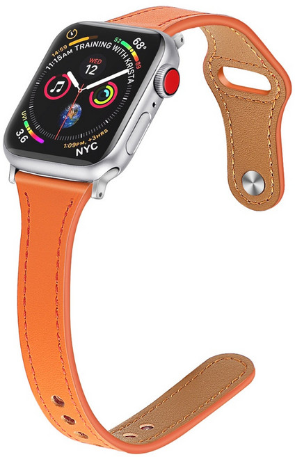 PECKER LIFE Apple Watch 皮革錶帶, 橘色,42/44/45/46/49, 1個
