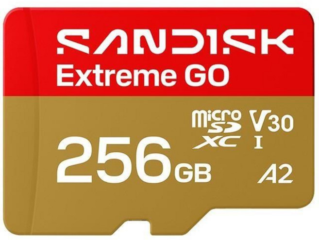 SanDisk 晟碟 紅金記憶卡 SDSQXAV GN6MN Extreme Micro 公司貨, 256GB, 1個
