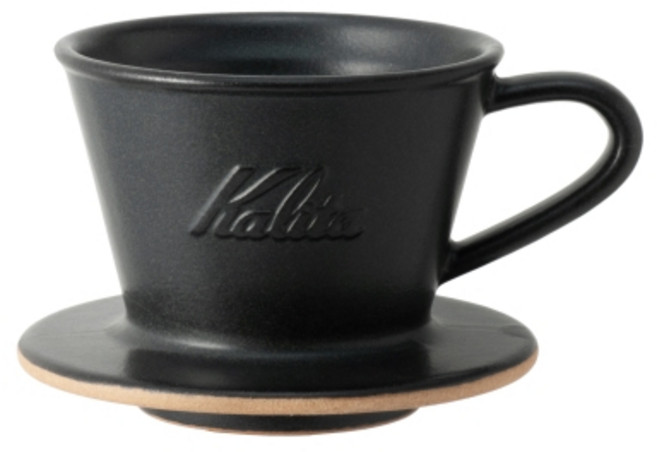 Kalita 155 Wave系列陶瓷濾杯 美濃燒 1-2杯份 適用155蛋糕濾紙 日本製, 1個, 砂黑色(單濾杯)