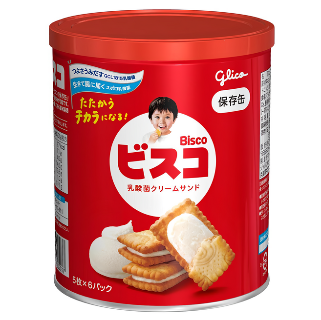 glico 格力高 Bisco 必思可 夾心餅保存罐, 123.6g, 1罐