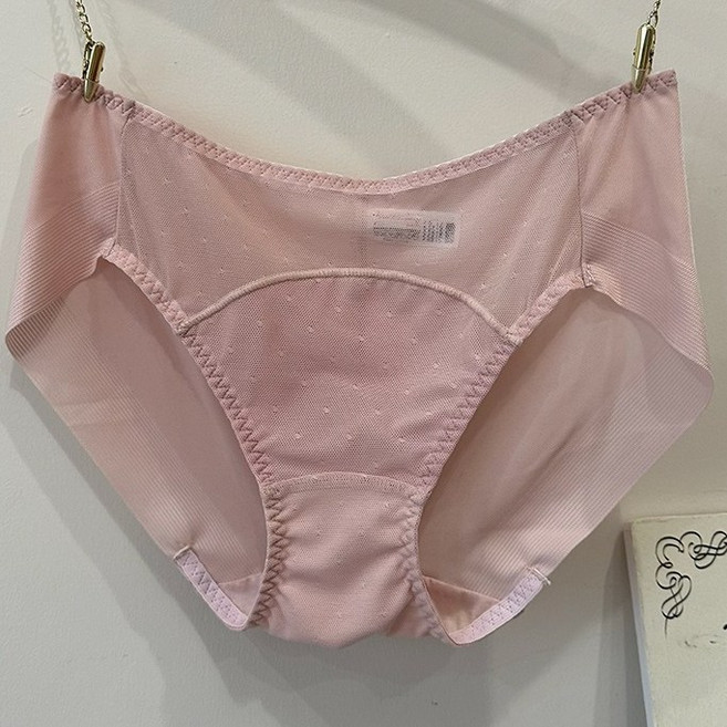 eblin 韓國 冰紗無痕女士三角褲, 粉色點點