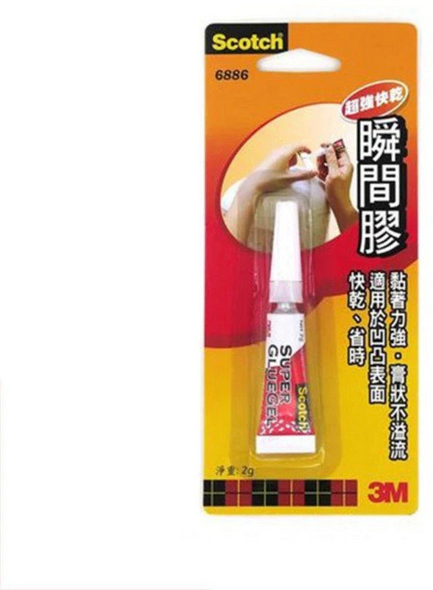 3M Scotch 多用途 膏狀 強力膠 三秒膠, 1個, 超強快乾瞬間膠6886