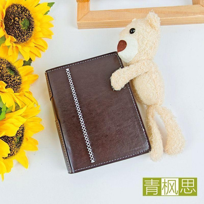 優選 雙環手賬本深棕色皮質手帳筆記本活頁多功能 副廠產品, A7雙環多功能手賬本,雙環外殼+10張透明膜+60張空白內頁, 1個