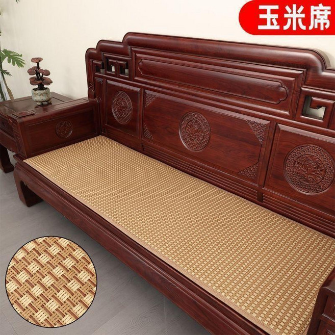 新中式沙發坐墊涼蓆墊 防滑夏季加厚, 玉米席