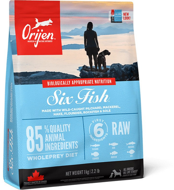 Orijen 歐睿健 六種鮮魚 無穀狗飼料 1KG, 1個, 1KG六種鮮魚犬