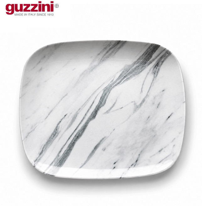 GUZZINI My Fushion系列 大理石紋29cm瓷盤, 1個, 灰色
