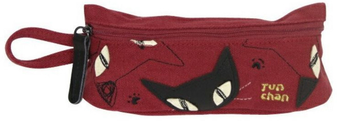 日本noafamily可愛黑貓造型眼鏡袋,輕巧便攜設計,有效保護您的眼鏡,提供紅色與黑色選擇