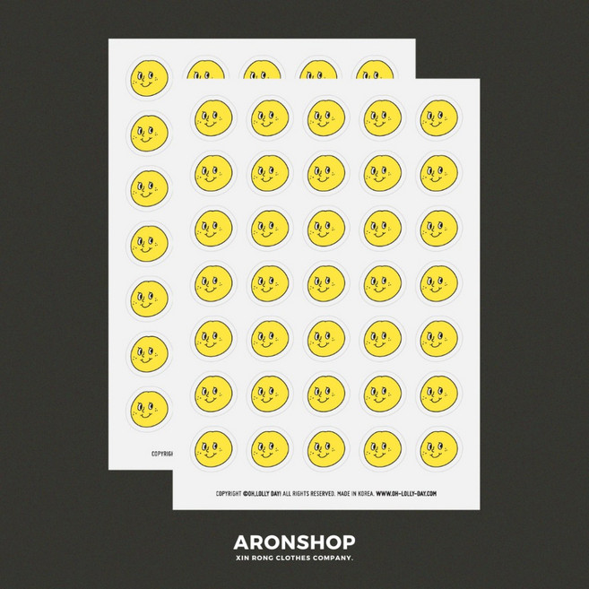 ARONSHOP oh lolly day 表情貼紙 裝飾貼紙 手帳 笑臉 韓國文創, 1個, 表情貼紙-Smile mascot款