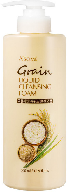 ASOME 대용량 펌핑형 곡물세안 딥클린 클렌징 폼, 1개, 500ml