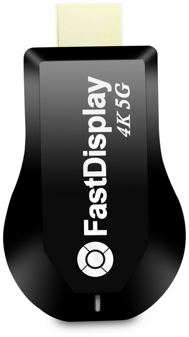 FastDisplay第十代4K超清四核心5G無線影音傳輸器, 1套, 黑
