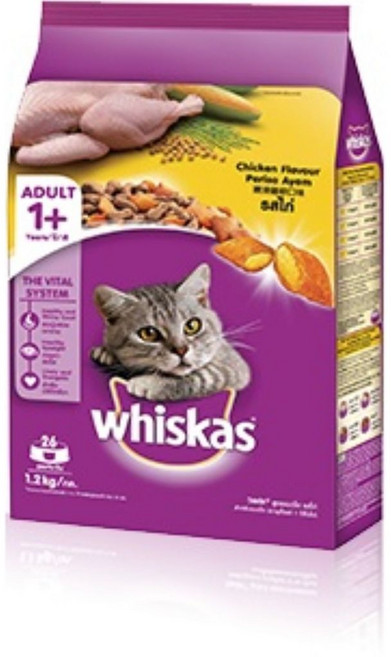 偉嘉Whiskas 貓飼料 高適口性 貓主食 貓乾糧, 雞, 1.2kg, 1包