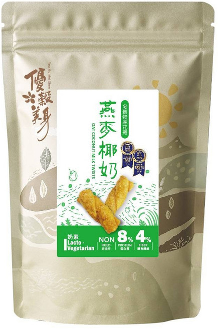 優葛美善 燕麥椰奶 多穀物麻花捲, 60g, 1個