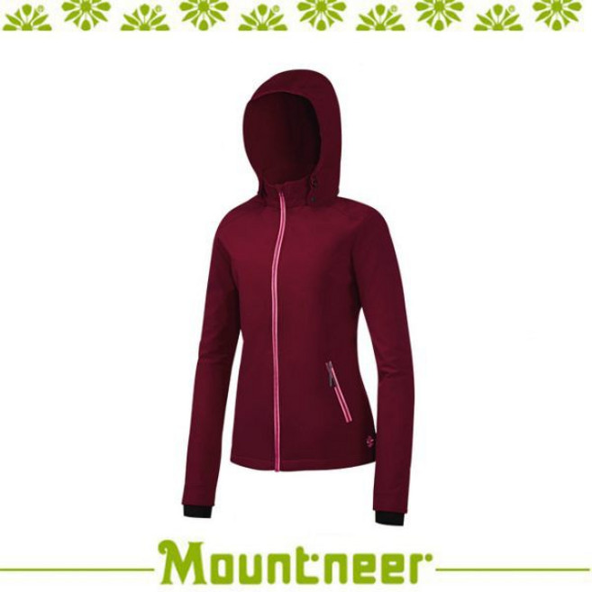 現貨【Mountneer 山林 女輕量防風SOFT SHELL外套《紫紅》】32J06/保暖外套/休閒外套/連帽外套