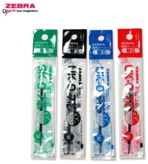ZEBRA 斑馬 UK-0.7 0.7mm 原子筆筆芯, 1個, 藍色