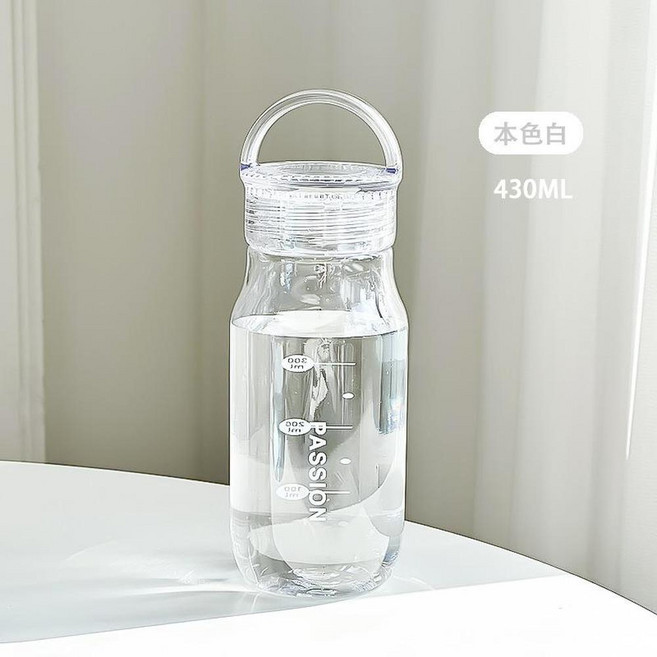透明水杯 430ML, 白色, 1個