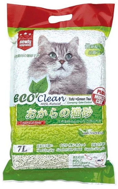 艾可ECO 極細豆腐貓砂 7L 綠茶, 1個, 艾可-條狀豆腐砂7L 綠茶