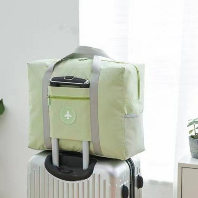 TESSO LIFE 旅行袋 手提行李袋 折疊購物袋 登機包 行李收納袋, 1個, 淺綠, 淺綠