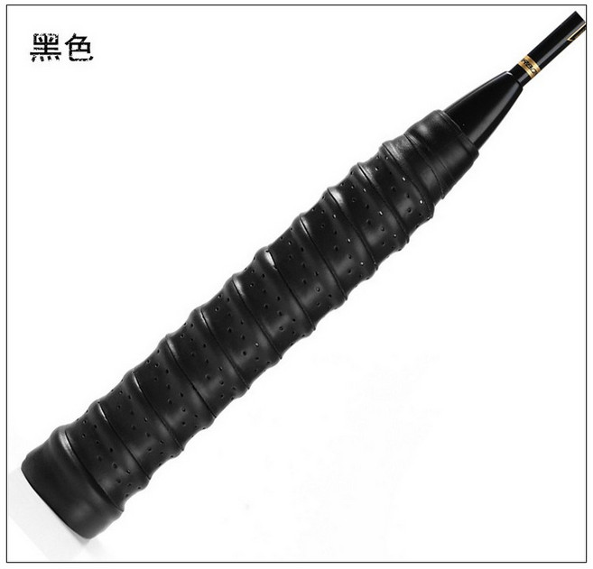 CROSSWAY 加厚PU龍骨握把布 超吸汗防滑透氣 羽毛球拍網球拍適用, 1個, 黑