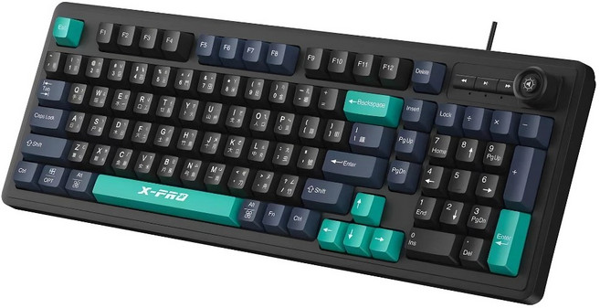 X-PRO RGB 靜音機械式鍵盤, 黑色 鍵盤,不加購