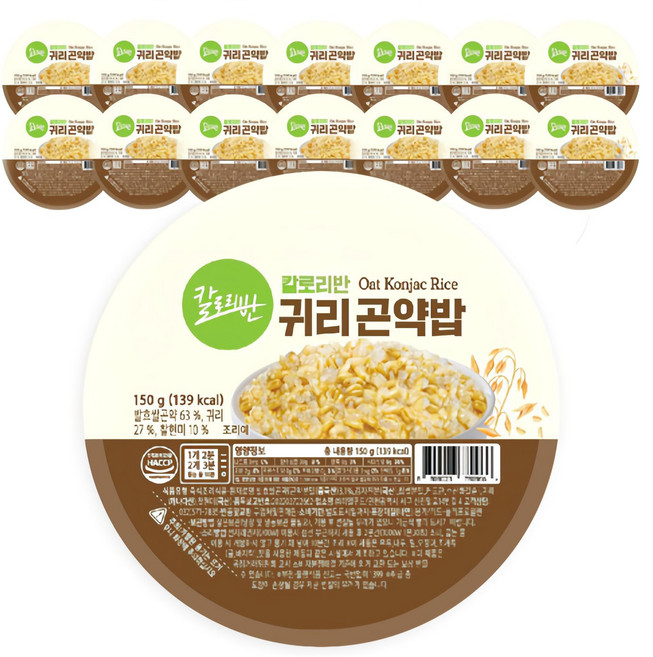 Caloryban 即食燕麥蒟蒻飯, 150g, 15個