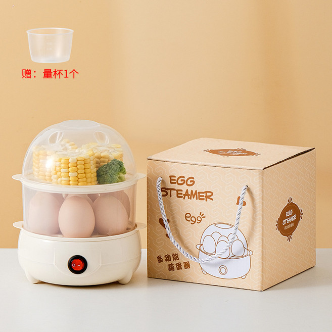 多功能蒸蛋器 煮蛋機, 多功能蒸蛋器雙層(送量杯)