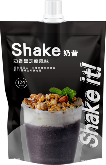 嚴萃 Shake it! 奶香黑芝麻 低卡奶昔 124 Kcal, 30g, 1個