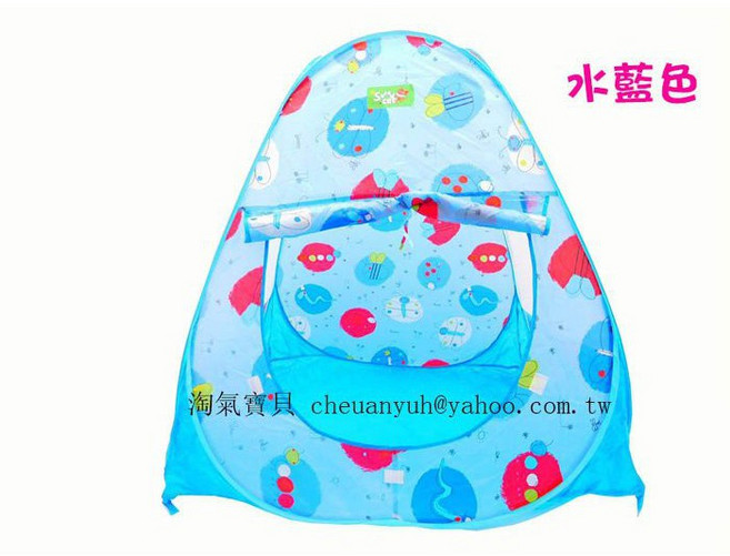 淘氣寶貝 折疊兒童帳篷-兒童海洋球池 1731 遊戲屋, 水藍色+小球(60顆), 1個