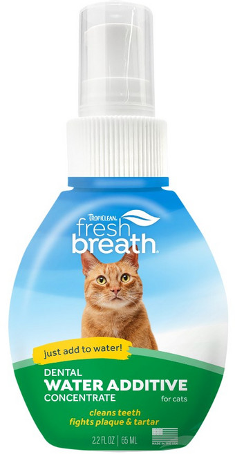 TROPICLEAN fresh breath 鮮呼吸 貓用潔牙水濃縮滴露 2.2oz 輔助口腔與泌尿道健康 減少牙結石口臭, 59ml, 1個