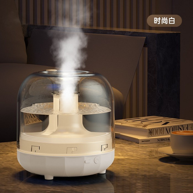 燈光USB桌面加濕器 - 家用禮品霧化器, 琉璃白色