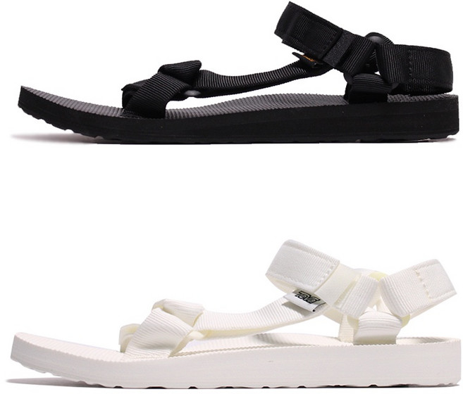 TEVA 女 ORIGINAL UNIVERSAL 基本款涼鞋 - 1003987BLK/BRWH, 黑, US6-23CM