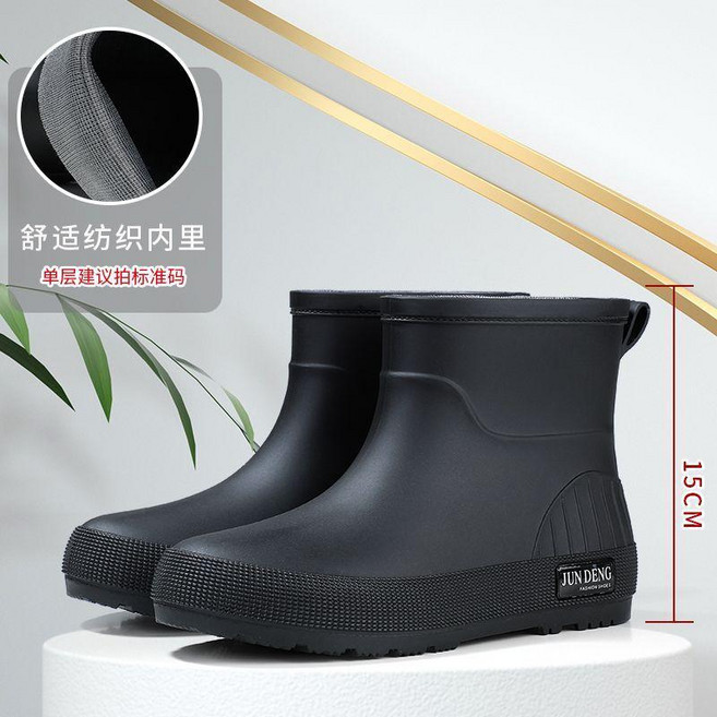 good 耐磨加絨加厚中筒女士水靴雨鞋雨靴水鞋工作防滑防水膠鞋