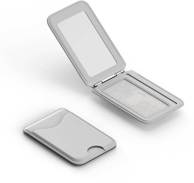 MagSafe 鏡面磁吸卡包 手機支架, 鏡子款-灰色, 1個