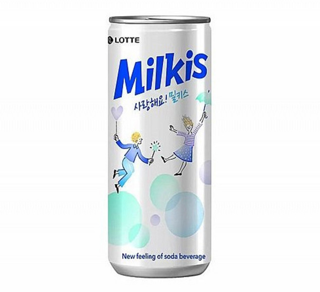 LOTTE Milkis 乳酸蘇打風味飲 250ml, 1個, 優格風味碳酸飲【鋁罐】 250ml