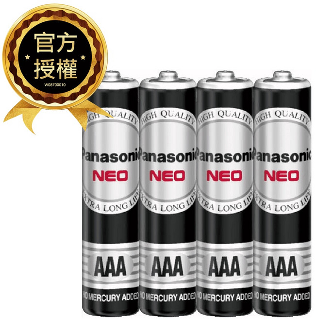 Panasonic 國際牌 NEO AAA 4號 碳鋅電池 4入裝, 1個