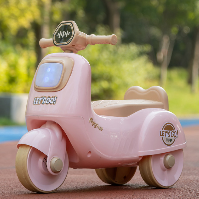 小孩摩托滑行車 音樂燈光, 櫻桃粉無音樂燈光, 1個