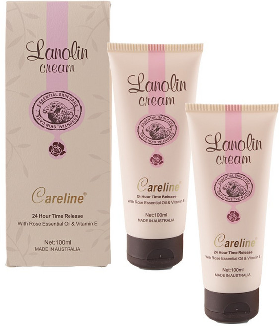 Careline 羊脂綿羊霜 24小時長效保濕添加玫瑰精油與維他命E, 1個, 200ml