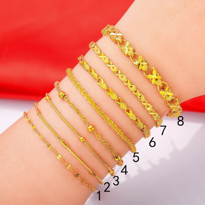 越南沙金手鍊 女 24k 999 仿製黃金飾品