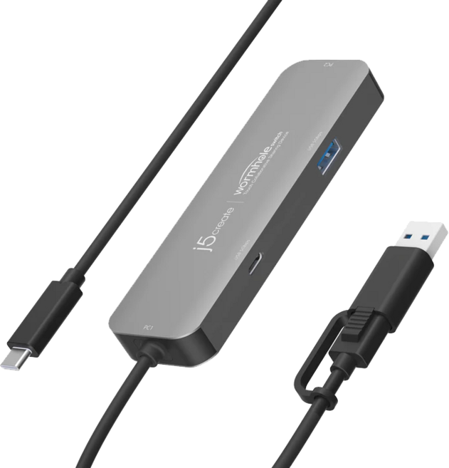 j5create CrossLink iPhone/iPad對Windows視訊資料分享器 JCH422, 太空灰, 1個