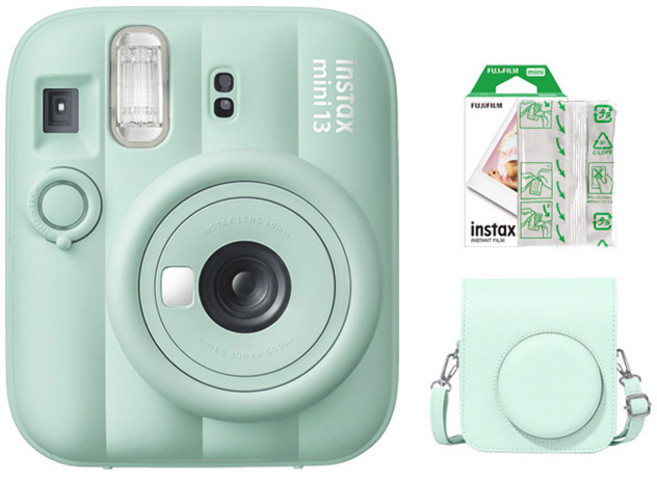 富士 FUJIFILM Instax Mini 13 馬上看拍立得相機 附10張底片+專用皮套, 1個, mini 13 綠色