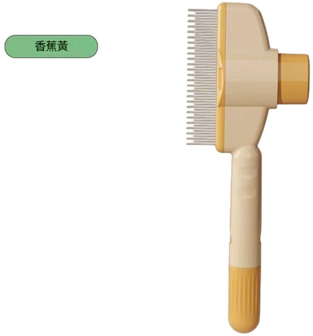 寵物細齒梳 貓狗除蚤梳 密齒排梳 寵物毛髮梳理工具, 1個, 貓條梳 香蕉黃 密齒梳