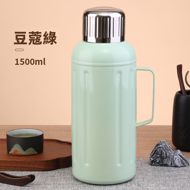 GUEFOON 不銹鋼真空茶壺家用, 1個, 1L, 1500綠色:默認(9049)