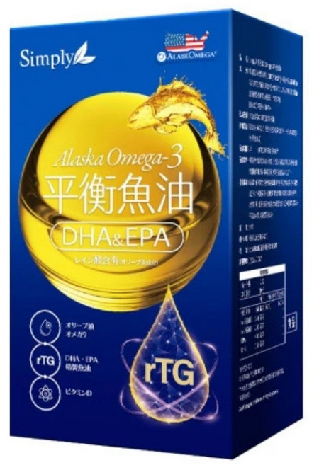 Simply 新普利 Omega-3、6、9 平衡魚油 調整體質 促進新陳代謝, 1個, 60顆