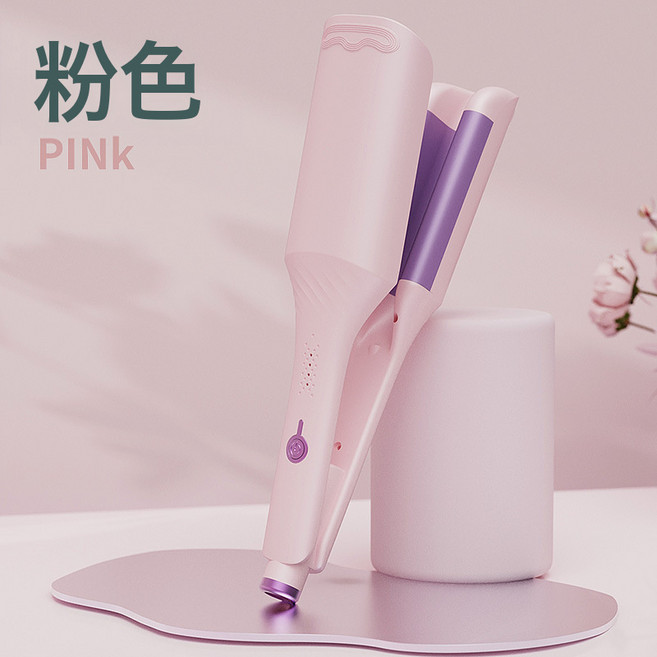 韓式捲髮棒水波紋蛋蛋大卷神器懶人玉米燙夾板波浪捲髮器宿舍家用, 櫻花粉, 無規格