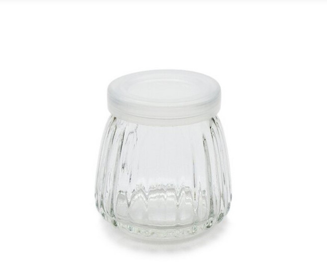【嚴選SHOP】附蓋100cc玻璃小條紋瓶 奶酪布丁杯 果醬瓶 布蕾杯 婚禮小物 蜂蜜瓶 保羅瓶【T055】, 1個, 小條紋瓶*1+蓋*1, 100cc